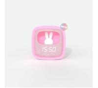 Réveil et veilleuse pour enfant Billy clock - Motif lapin, face avant tissu marshmallow TU