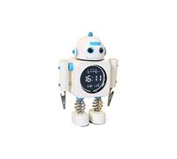 Réveil Enfant VORMOR avec Mini Horloge Numérique LCD Forme de Robot - Blanc