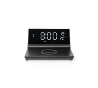 NEDIS Réveil et Chargeur Sans Fil USB Noir