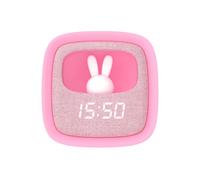 Réveil et veilleuse pour enfant Billy clock - Motif lapin, face avant tissu marshmallow TU