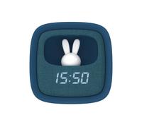 Réveil et veilleuse pour enfant Billy clock - Motif lapin, face avant tissu navy TU
