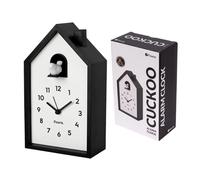 Réveil - Fisura - Réveil cuco maisonnette blanc moderne. Réveil analogique original. 20 x 12 x 6 cm. 3 piles AA (non incluses)