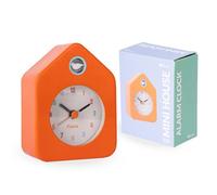 fisura. - Mini réveil Maison Orange. Réveil analogique sans tic-tac. Petite Alarme Originale. 9,7 centimètres x 7,3 centimètres x 4,5 centimètres. 1 Pile AA