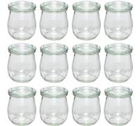 Weck Verres Tulipe 220 ml avec couvercle en verre Lot de 12