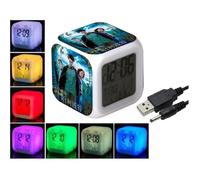 Réveil - Harry Potter - Horloge Numérique - 7 LED Multicolores - Alarme et Veilleuse - Rechargeable USB