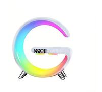 Réveil Intelligent avec Haut-Parleur Sans Fil, Éclairage RGB & Charge Rapide - Alimenté par USB, Lampe de Table LED pour Réveil en Chambre, (blanc, Big G), Grand models avec controle application