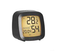 Réveil intelligent rétroéclairé à activation vocale avec affichage LCD de la température et de l'humidité, avec répétition et format horaire flexible, options 12/24 heures (noir 2)