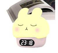 Réveil Lapin pour, Réveil Veilleuse Lapin | Lapin en Silicone Pat Light - Lampes tactiles Rechargeables, réveil numérique Lapin, veilleuse d'entraînement au Sommeil à Longue durée de Vie de la Batter