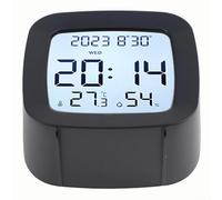 Réveil LCD avec humidité - Rétroéclairage à commande vocale - Format 12/24 heures - Affichage Celsius/Fahrenheit pour chambre à coucher - Noir 1