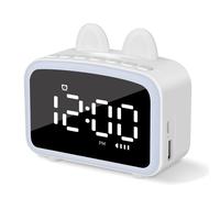Réveil lcd avec lumière nocturne, haut-parleur bluetooth intégré, thermomètre.