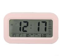 Réveil LCD pour enfants affichant l'heure, la date, le jour de la semaine et la température en degrés Celsius Fahrenheit, plusieurs options d'alarme et gradation intelligente (violet)