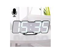 Réveil LED 3D Alarme 115 Couleurs Réglage Luminosité Thermomètre Noir