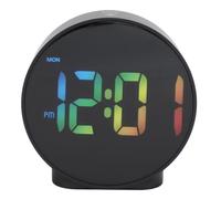 Réveil LED à luminosité Réglable, Double Réveil avec Fonction Snooze, Affichage Hebdomadaire, Petite Horloge Numérique Portable pour Les Voyages à Domicile (Boîtier Noir, Couleur)