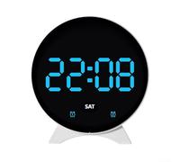 Réveil LED avec date, jour, heure d'alarme, affichage de la température, contrôle de la luminosité avec trois réglages, convient pour chambre, bureau ou espace d'étude (B)