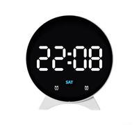 Réveil LED avec date, jour, heure d'alarme, affichage de la température, contrôle de la luminosité avec trois réglages, convient pour la chambre, le bureau ou les espaces d'étude (A)