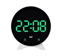 Réveil LED avec date, jour, heure d'alarme, affichage de la température, contrôle de la luminosité avec trois réglages, convient pour chambre, bureau ou espace d'étude (C)