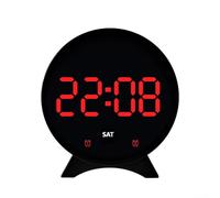 Réveil LED avec date, jour, heure d'alarme, affichage de la température, contrôle de la luminosité avec trois réglages, convient pour chambre, bureau ou espace d'étude (J)