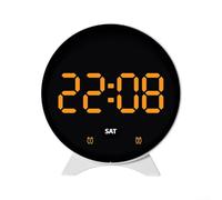 Réveil LED avec date, jour, heure d'alarme et affichage de la température, contrôle de la luminosité avec trois réglages, convient pour chambre, bureau ou espace d'étude (D)