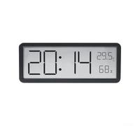 Réveil LED avec fonction température et humidité pour bureau et chambre à coucher, double alimentation par pile AAA ou câble USB, commutables entre 12 et 24 heures (noir)