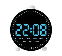 Réveil LED multifonction avec double alarme, compte à rebours, affichage de la date et secondes sautantes pour une gestion efficace du temps (blanc)