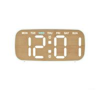 Réveil, LED simple grain de bois créatif support décoratif en bois 2820 pour chambre à coucher, chevet, affichage numérique, heure, date, multicolore (A)