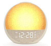 Réveil lever du soleil, machine à bruit blanc avec 30 sons apaisants, veilleuse, minuterie, lumière naturelle douce du soleil, horloge de chevet numérique pour bébés, enfants, dormeurs lourds