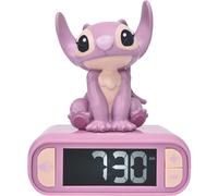 Lexibook Réveil-veilleuse Angel 3D – Sons et mélodies – Écran LCD rétro-éclairé et lumineux – Rose