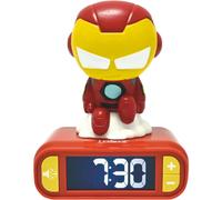 Lexibook Réveil Veilleuse Iron Man 3D – Effets sonores – Écran LCD rétroéclairé