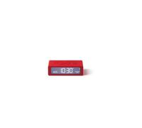 Lexon Flip Mini Réveil Matin de Voyage, Horloge numérique LED on/Off à luminosité réglable, Rechargeable et Tactile, idéal comme réveil de Chevet - Rouge