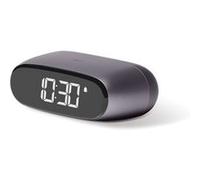 Lexon Réveil Minut – Mini ultra-compact, commande tactile, batterie rechargeable – Gris et noir