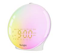 Réveil Lumière du Jour, Simulateur d'Aube Réveil, Simulation Lever Soleil et du Coucher Soleil, 15 Sons Nature, 2 Alarmes,Snooze,18 Couleurs Veilleuse,20 Luminosité,Lampe De Chevet