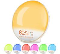 Réveil lumineux au lever du soleil, avec simulation du lever du soleil, radio FM, aide au sommeil, double alarme, veilleuse pour chambre d'enfant, bruit blanc pour enfants, dormeurs lourds