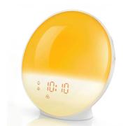 Réveil lumineux avec Simulation de lever/coucher du soleil, double alarme, Radio FM, veilleuse, 7 couleurs, sons naturels, Snooze Alarm Clock