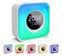 Réveil lumineux multifonction - PZCC - Multifonction - Enceinte Bluetooth 5.0 - Lampe LED 10 couleurs - Radio FM
