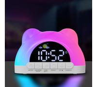 Réveil Lumineux pour Enfants, Reveil Simulateur D'aube 11 Couleurs, Reveil Enfant Educatif Jour/Nuit avec 10 Sons Naturels, Reveil Lumineux Simulateur D'aube pour Enfants, Adultes, Gros Dormeurs