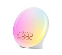Réveil Lumineux Simulateur D'Aube avec Veilleuse, Radio FM et Sons de la Nature pour les Gros Dormeurs