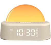 Réveil Lumineux Simulateur d'aube, Eveil Lumière Reveil Matin 8 Couleurs | Lampe de Chevet 20 Niveaux de Luminosité, Snooze/Minuteur,Réveil Lumière Veilleuse Lampe de Chevet pour Enfant/Adulte