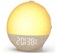 Reveil Lumineux Simulateur d'Aube, Lampe de Réveil avec 30 Sons pour Dormir