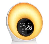 Réveil Lumineux Simulateur d'Aube, Reveil Matin avec 7 Sonneries, 30 Sons Naturels,Lampe de Chevet 20 Niveaux de Luminosité, Snooze, Minuteur, 13 Couleurs Réveil Lumière Veilleuse pour Enfant/Adulte