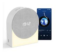 Réveil machine à bruit blanc avec veilleuses, haut-parleur Bluethooth 4 en 1 naturel portable avec sonneries brunes, minuteur, pluie, musique rose pour dormir, chambre à coucher, adultes, enfants