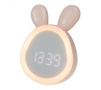 Mary's MW20532 Lampe de chevet lapin rose LED avec réveil et horloge LED pour la chambre de bébé