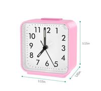 Réveil Matin, Réveils Analogiques à Quartz Numérique 3D, Petite Réveil Silencieux sans Tic-Tac, Veilleuse et Snooze - Rose