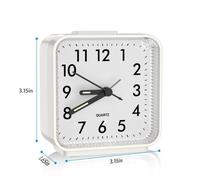 Réveil Matin, Réveils Analogiques à Quartz Numérique 3D, Petite Réveil Silencieux sans Tic-Tac, Veilleuse et Snooze - ORIA