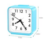 Réveil Matin, Réveils Analogiques à Quartz Numérique 3D, Petite Réveil Silencieux sans Tic-Tac, Veilleuse et Snooze - Bleu