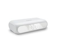 Réveil miroir avec chargeur induction 10W - blanc