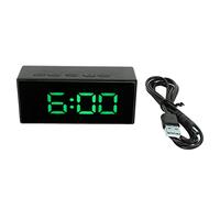 Réveil Miroir, Horloge numérique LED avec Affichage de la température Horloges de Chevet Multifonctions Petits réveils pour Chambres(Vert)
