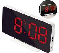 Réveil miroir LED Réveil électronique Miroir réglable Horloge de chevet