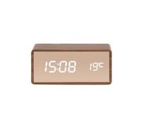 Réveil led en ABS effet bois Copper