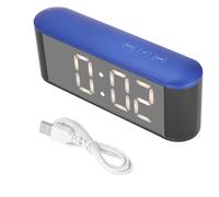 Réveil moderne pour chambre, horloge numérique avec grand écran tactile, double alarme, fonction snooze, chargement USB, design finition miroir, 7
