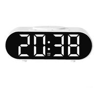 Réveil multifonction avec charge rapide sans fil, radio de chevet numérique pour chambre à coucher, décoration moderne avec fonction snooze, blanc, rouge, vert, orange (blanc)